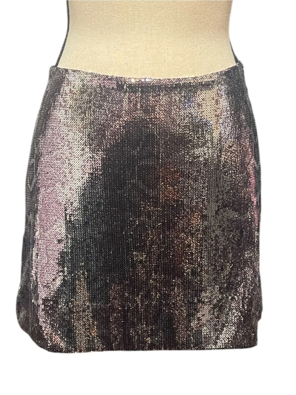 Oh Boy! Snakeskin Print Sequin Party Event Cocktail Mini Skirt Women's Large‎